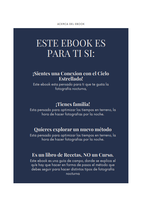 Recetas Fotografía Nocturna (Ebook)